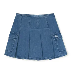 Chân Váy Xếp Ly Nữ MLB Basic Pleated Cargo Denim Skirt New York Yankees 3FDSB0153-50INS Màu Xanh Navy