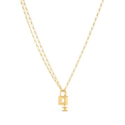 Dây Chuyền Nữ Celine Triomphe Lock Necklace In Brass With Gold Finish 461HH6BRA.35OR Màu Vàng
