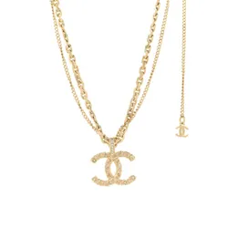 Dây Chuyền Nữ Chanel CC Multi Strand Chain Necklace Màu Vàng