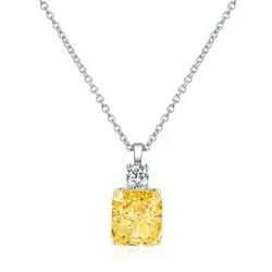 Dây Chuyền Nữ Lili Jewelry Đính Đá Carbon Tổng Hợp Hình Khối Hộp LILI_542778 Màu Vàng Bạc