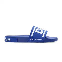 Dép Nam Dolce & Gabbana D&G Ciabatta Slides With Logo CS1991 AQ858-89623 Màu Xanh Blue Size 42