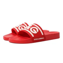 Dép Nam Dolce & Gabbana D&G Logo Rubber Slide CS2072AQ858 Màu Đỏ Size 40