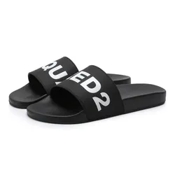 Dép Nam Dsquared2 Logo Rubber Slide FFM0101 17200001 Màu Đen Size 40