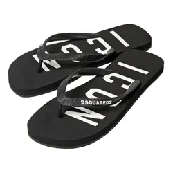 Dép Xỏ Ngón Nam Dsquared2 Icon Logo Flip Flops FFM0001 17203516 Màu Đen Size 41