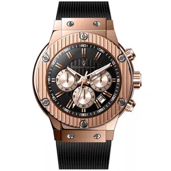 Đồng Hồ Nam Christian Van Sant Men's Monarchy Red Dial Watch CV8146 Màu Đen/ Vàng Hồng