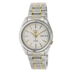Đồng Hồ Nam Seiko 5 Automatic White Dial Men Watch SNKL47K1 Màu Bạc Vàng