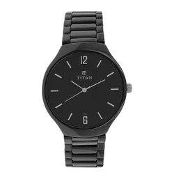 Đồng Hồ Nam Titan Black Dial Analog Ceramic Strap Watch 90014KC01 Màu Đen