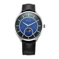 Đồng Hồ Nam Titan Caelum Sun Moon Sub-Dial Watch 10028SL01 Màu Đen