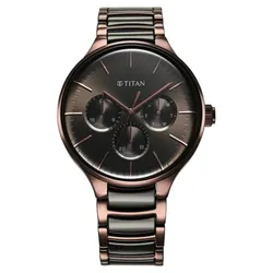 Đồng Hồ Nam Titan Ceramic Fusion Multifunction 90148KD05 Màu Nâu Đen