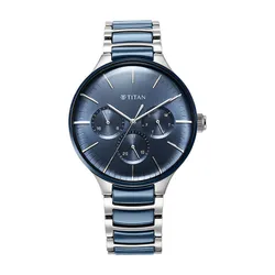 Đồng Hồ Nam Titan Ceramic Fusion Blue Dial Watch 90148KD02 Màu Xanh Blue