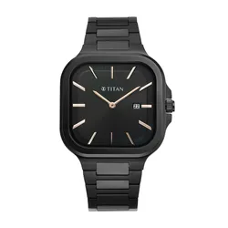 Đồng Hồ Nam Titan Classique Slim Square Quartz Analog Watch 90176NM01 Màu Đen