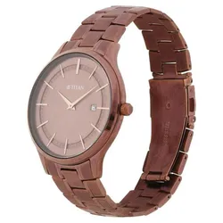 Đồng Hồ Nam Titan Classique Slimline Brown Dial Analog 90142QM05 Màu Nâu Đất