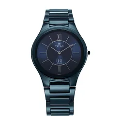Đồng Hồ Nam Titan Edge Ceramic Quartz Watch 1696QC03 Màu Xanh