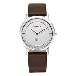 Đồng Hồ Nam Titan Edge Leather Strap Watch 1595SL03 Màu Nâu/Bạc