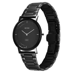 Đồng Hồ Nam Titan Edge Quartz Analog Black Dial Black Stainless 1595NM01 Màu Đen