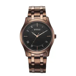 Đồng Hồ Nam Titan Karishma Black Dial Watch 1823QM01 Màu Nâu/Đen