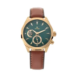 Đồng Hồ Nam Titan Maritime Leather Strap Watch 1829QL01 Màu Xanh Lá