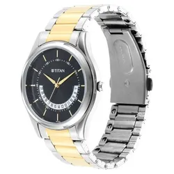 Đồng Hồ Nam Titan Multifunction Karishma Two Tone Steel Elegance 1713BM02 Màu Bạc Đen
