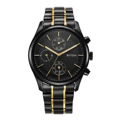Đồng Hồ Nam Titan Neo Black & Gold 1805KM06 Màu Đen Vàng