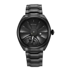 Đồng Hồ Nam Titan Stellar Automatic Black Dial Watch 10011NM01 Màu Đen