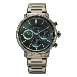 Đồng Hồ Nam Titan Stellar Watch Stainless Steel Strap 10012QM01 Màu Xám - Xanh
