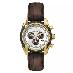 Đồng Hồ Nam Versace Quartz V-ray Chrono Ip Gold Swiss Made Sapphire VEDB00619 Màu Nâu Phối Vàng