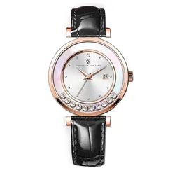 Đồng Hồ Nữ Christian Van Sant Bria Silver Dial Watch CV3815 Màu Đen