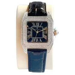 Đồng Hồ Nữ Christian Van Sant Radieuse Quartz Black Dial Leather CV4420 Màu Xanh Đậm