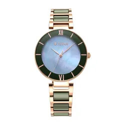 Đồng Hồ Nữ Titan Purple Ceramics Watch 95216KD01 Màu Xanh Lá Vàng Hồng