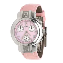 Đồng Hồ Nữ Fendi Zucca Chronograph Mother Of Pearl Pink Dial 4500L Màu Hồng Bạc D-DY
