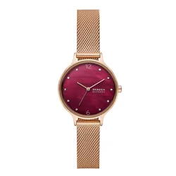 Đồng Hồ Nữ Skagen Anita Lille Rose Gold Stainless Steel Mesh Watch SKW3150 Màu Vàng Hồng