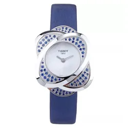 Đồng Hồ Nữ Tissot Flower Blue Sapphire Watch T03.1.235.80 Màu Xanh Trắng