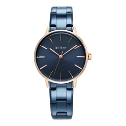 Đồng Hồ Nữ Titan Blue Dial Blue Stainless Steel Strap Watch 95248KM02 Màu Xanh Blue