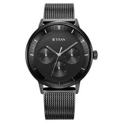 Đồng Hồ Nam Titan Modern Classics Black Dial Quartz Multifunction Stainless 94006NM01 Màu Đen Xám