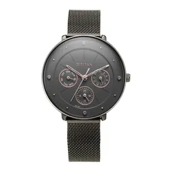 Đồng Hồ Nữ Titan Neo Grey Dial Analog Stainless Steel Strap Watch 2651QM01 Màu Xám