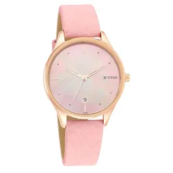 Đồng Hồ Nữ Titan Pastel Dreams Pink Mother Of Pearl Dial Analog Leather 2670WL02 Màu Hồng