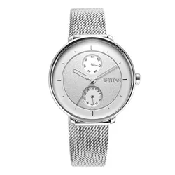Đồng Hồ Nữ Titan Pastel Dreams White Dial Analog Metal Strap Watch 2651SM03 Màu Bạc