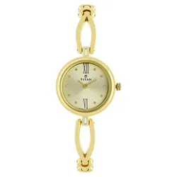 Đồng Hồ Nữ Titan Quartz Analog Champagne Dial Metal Strap Watch 2601YM01 Màu Vàng Gold