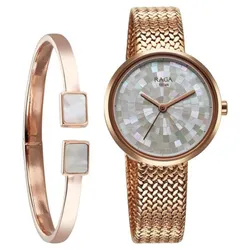 Đồng Hồ Nữ Titan Raga Memoirs Quartz Analog Mother Of Pearl Round Dial Rose Gold 95253WM02 Màu Vàng Hồng