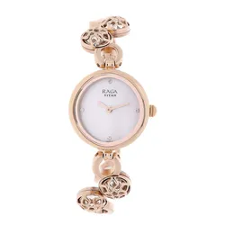 Đồng Hồ Nữ Titan Raga Moonlight Mother Of Pearl Dial Watch 311WM04 Màu Vàng/Trắng