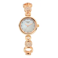 Đồng Hồ Nữ Titan Raga Moonlight Mother Of Pearl Dial Watch 311WM04 Màu Vàng/Trắng