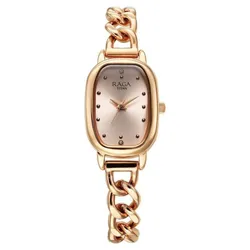 Đồng Hồ Nữ Titan Raga Showstopper Quartz Analog Rose Gold Dial Metal Strap Watch 95309WM01 Màu Vàng Hồng