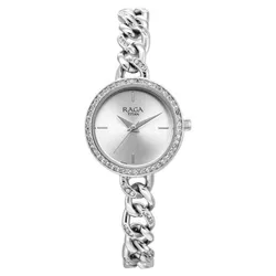 Đồng Hồ Nữ Titan Raga Showstopper Quartz Analog Silver Dial Metal Strap Watch 95288SM01 Màu Bạc