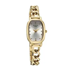 Đồng Hồ Nữ Titan Raga Showstopper Quartz Analog Silver Dial Metal Strap Watch 95309YM01 Màu Vàng