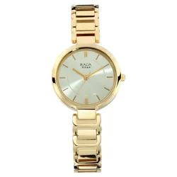 Đồng Hồ Nữ Titan Raga Viva Champagne Dial Women Watch With Metal Strap 2608YM01 Màu Vàng Gold