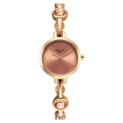 Đồng Hồ Nữ Titan Raga Viva Quartz Analog Rose Gold Dial Metal Strap Watch 2576WM02 Màu Vàng Hồng