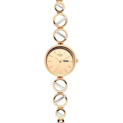 Đồng Hồ Nữ Titan Raga Viva Quartz Analog With Day And Date Rose Gold Dial Two Toned Metal Strap Watch 2644KM02 Màu Vàng Hồng