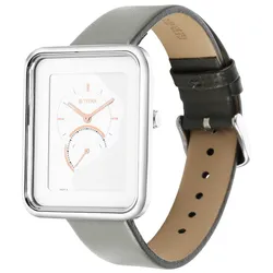 Đồng Hồ Nữ Titan Wander Silver White Dial Analog Leather Strap 2676SL01 Màu Xám Trắng