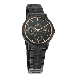 Đồng Hồ Nữ Titan Workwear Black Dial Women Watch 2589NM01 Màu Đen
