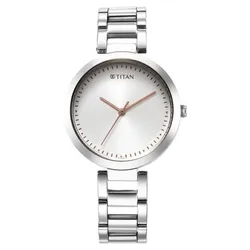 Đồng Hồ Nữ Titan Workwear Quartz Analog Silver Dial Silver Stainless Steel Strap Watch 2480SM12 Màu Bạc